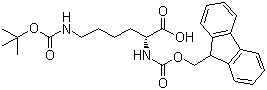 structure of CAS# 92122-45-7, FMOC-D-Lys(BOC)-OH