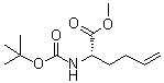 structure of CAS# 92136-57-7, (S)-2-[(tert-Butoxycarbonyl)amino]hex-5-enoic acid methyl ester