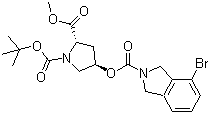 CAS 登录号：923590-97-0, (2S,4R)-4-[[(4-溴-1,3-二氢-2H-异吲哚-2-基)羰基]氧基]-1,2-吡咯烷二羧酸 1-叔丁酯 2-甲酯