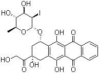 CAS 登录号：92689-49-1, (7S,9S)-7-[(2R,3R,4R,5R,6S)-4,5-二羟基-3-碘-6-甲基氧杂环己-2-基]氧基-6,9,11-三羟基-9-(2-羟基乙酰基)-8,10-二氢-7H-并四苯-5,12-二酮