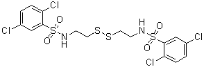structure of CAS# 927822-86-4, N,N'-(Dithiodi-2,1-ethanediyl)bis[2,5-dichlorobenzenesulfonamide]