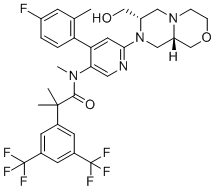 CAS # 929046-33-3, N-[4-(4-Fluoro-2-methylphenyl)-6-[(7S,9aS)-hexahydro-7-(hydroxymethyl)pyrazino[2,1-c][1,4]oxazin-8(1H)-yl]-3-pyridinyl]-N,α,α-trimethyl-3,5-bis(trifluoromethyl)benzeneacetamide, BAY-3427080, Elinzanetant, NT-814, NT814