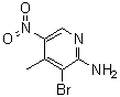 CAS 登录号：929976-32-9, 3-溴-4-甲基-5-硝基-2-吡啶胺
