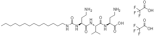 CAS # 934368-60-2, (2S,5S,8S)-2,8-Bis(2-aminoethyl)-5-(1-methylethyl)-4,7,10-trioxo-3,6,9,11-tetraazapentacosanoic acid 2,2,2-trifluoroacetate (1:2), Syn-Hycan, Tetradecyl aminobutyroylvalylaminobutyric urea trifluoroacetate