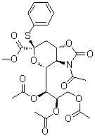 CAS # 934591-76-1, (3aR,4R,6R,7aS)-3-Acetylhexahydro-2-oxo-6-(phenylthio)-4-[(1S,2R)-1,2,3-tris(acetyloxy)propyl]-4H-pyrano[3,4-d]oxazole-6-carboxylic acid methyl ester