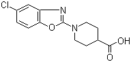 structure of CAS# 936074-51-0, 1-(5-Chloro-2-benzoxazolyl)-4-piperidinecarboxylic acid