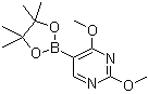 structure of CAS# 936250-17-8, 2,4-二甲氧基嘧啶-5-硼酸频哪醇酯
