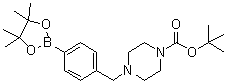 structure of CAS# 936694-19-8, 4-[[4-(4,4,5,5-四甲基-1,3,2-二氧硼杂环戊烷-2-基)苯基]甲基]哌嗪-1-羧酸叔丁酯
