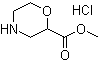 structure of CAS# 937063-34-8, 2-Morpholinecarboxylic acid methyl ester hydrochloride (1:1)