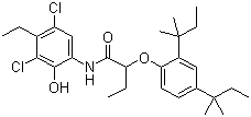 CAS # 93951-12-3, 2-(2,4-Bis(tert-pentyl)phenoxy)-N-(3,5-dichloro-4-ethyl-2-hydroxyphenyl)butyramide