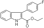 structure of CAS# 93957-39-2, 3-(4-Fluorophenyl)-1H-indole-2-carboxylic acid ethyl ester