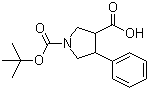 structure of CAS# 939757-89-8, 1-(tert-Butoxycarbonyl)-4-phenylpyrrolidine-3-carboxylic acid