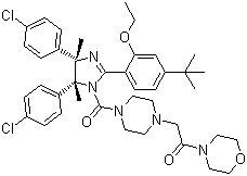 CAS 登录号：939981-37-0, 2-[4-[[(4S,5R)-4,5-双(4-氯苯基)-2-[4-(1,1-二甲基乙基)-2-乙氧基苯基]-4,5-二氢-4,5-二甲基-1H-咪唑-1-基]羰基]-1-哌嗪基]-1-(4-吗啉基)乙酮