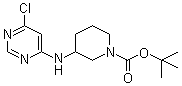 structure of CAS# 939986-77-3, 3-[(6-氯-4-嘧啶基)氨基]-1-哌啶甲酸叔丁酯