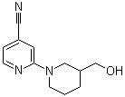 structure of CAS# 939986-86-4, 2-[3-(Hydroxymethyl)-1-piperidinyl]-4-pyridinecarbonitrile