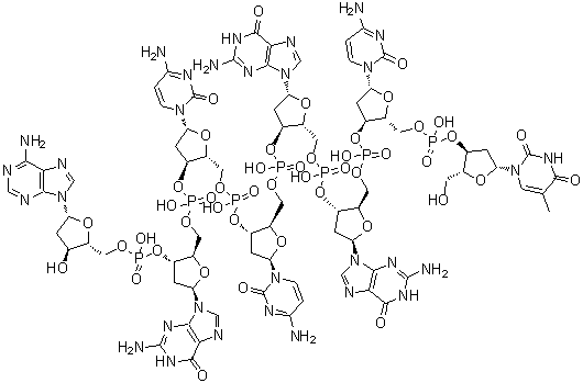 CAS # 94042-83-8, Thymidylyl-(3'→5')-2'-deoxycytidylyl-(3'→5')-2'-deoxyguanylyl-(3'→5')-2'-deoxyguanylyl-(3'→5')-2'-deoxycytidylyl-(3'→5')-2'-deoxycytidylyl-(3'→5')-2'-deoxyguanylyl-(3'→5')-2'-deoxy-adenosine