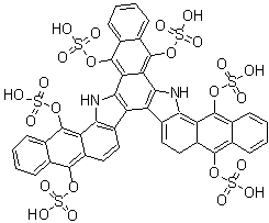 CAS # 94086-99-4, 16,23-Dihydronaphth[2',3':6,7]indolo[2,3-c]dinaphtho[2,3-a:2',3'-i]carbazole-5,10,15,17,22,24-hexol hexakis(hydrogen sulfate) (ester)
