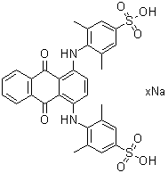 CAS # 94107-93-4, 4,4'-[(9,10-Dihydro-9,10-dioxo-1,4-anthracenediyl)diimino]bis[3,5-dimethylbenzenesulfonic acid] sodium salt