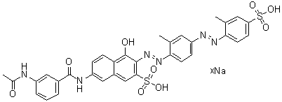 CAS # 94108-93-7, 7-[[3-(Acetylamino)benzoyl]amino]-4-hydroxy-3-[[2-methyl-4-[(2-methyl-4-sulfophenyl)azo]phenyl]azo]-2-naphthalenesulfonic acid sodium salt