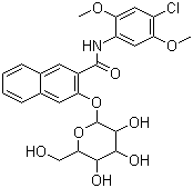 structure of CAS# 94123-05-4, 2-(beta-D-Galactosidoxy)naphthalene-3-carboxylic acid 2,5-dimethoxy-4-chloroanilide