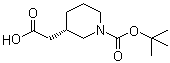 structure of CAS# 941289-27-6, (3S)-1-[(tert-Butoxyl)carbonyl]-3-piperidineacetic acid