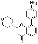 structure of CAS# 942289-87-4, 8-(4-Aminophenyl)-2-(4-morpholinyl)-4H-1-benzopyran-4-one