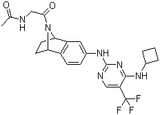 CAS 登录号：942490-07-5, N-[2-[6-[[4-(环丁基氨基)-5-(三氟甲基)-2-嘧啶基]氨基]-1,2,3,4-四氢萘-1,4-亚氨-9-基]-2-氧代乙基]乙酰胺
