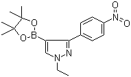 structure of CAS# 942920-11-8, 1-乙基-3-(4-硝基苯基)-4-(4,4,5,5-四甲基-1,3,2-二氧杂硼烷-2-基)-1H-吡唑
