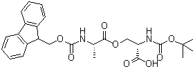 CAS 登录号：944283-07-2, N-[叔丁氧羰基]-O-[N-[芴甲氧羰基]-L-丙氨酰]-L-丝氨酸
