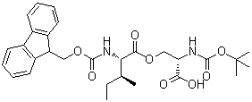 CAS 登录号：944283-10-7, N-[叔丁氧羰基]-O-[N-[芴甲氧羰基]-L-异亮氨酰]-L-丝氨酸