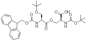 CAS # 944283-11-8, (3S,7S)-7-Carboxy-3-[(1,1-dimethylethoxy)methyl]-11,11-dimethyl-4,9-dioxo-5,10-dioxa-2,8-diazadodecanoic acid 1-(9H-fluoren-9-ylmethyl) ester