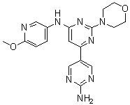 structure of CAS# 944396-88-7, N6-(6-甲氧基-3-吡啶基)-2-(4-吗啉基)[4,5'-联嘧啶]-2',6-二胺