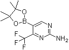 structure of CAS# 944401-58-5, 2-Amino-4-trifluoromethylpyrimidine-5-boronic acid pinacol ester