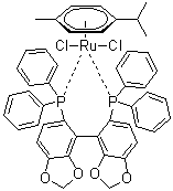 CAS 登录号：944451-29-0, 二氯[(S)-(+)-5,5'-双(1,1-二苯基膦)-4,4'-联-1,3-苯并二恶茂](对伞花烃)钌(II)