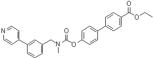 structure of CAS# 947669-86-5, 4'-[[[甲基[[3-(4-吡啶基)苯基]甲基]氨基]羰基]氧基]-[1,1'-联苯]-4-羧酸乙酯