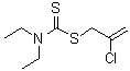 CAS # 95-06-7, Vegadex, 2-Chlorallyl diethyldithiocarbamate, 2-Chloroallyl N,N-diethyldithiocarbamate, 2-Chloroallyl diethyldithiocarbamate, CDEC, CP 4,742, Chlorallyl diethyldithiocarbamate, Diethyldithiocarbamic acid 2-chloroallyl ester, NSC 16085, Sulfallate, Thioallate, Vegadex, Vegadex super
