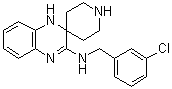 structure of CAS# 950455-15-9, N-[(3-氯苯基)甲基]-螺[哌啶-4,2'(1'H)-喹喔啉]-3'-胺