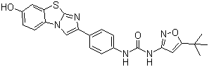 CAS # 950769-51-4, N-[5-(1,1-Dimethylethyl)-3-isoxazolyl]-N'-[4-(7-hydroxyimidazo[2,1-b]benzothiazol-2-yl)phenyl]urea