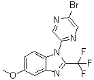 structure of CAS# 950845-98-4, 1-(5-溴-2-吡嗪基)-5-甲氧基-2-(三氟甲基)-1H-苯并咪唑