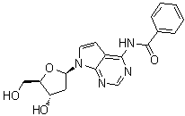 CAS 登录号：95261-09-9, N-[7-(2-脱氧-beta-D-赤式-呋喃戊糖基)-7H-吡咯并[2,3-d]嘧啶-4-基]苯甲酰胺