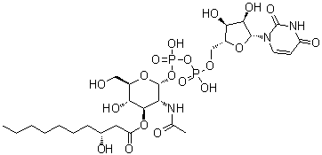 CAS # 953426-26-1, Uridine 5'-(trihydrogen diphosphate) P'-[2-(acetylamino)-2-deoxy-3-O-[(3R)-3-hydroxy-1-oxodecyl]-alpha-D-glucopyranosyl] ester