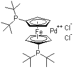 structure of CAS# 95408-45-0, 1,1'-Bis(di-tert-butylphosphino)ferrocene palladium dichloride