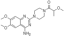 CAS # 95549-92-1, Metazosin, 1-[4-(4-Amino-6,7-dimethoxy-2-quinazolinyl)-1-piperazinyl]-2-methoxy-1-propanone