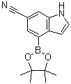 structure of CAS# 955979-23-4, 4-(4,4,5,5-Tetramethyl-1,3,2-dioxaborolan-2-yl)-1H-indole-6-carbonitrile