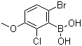 structure of CAS# 957062-55-4, 6-Bromo-2-chloro-3-methoxyphenylboronic acid