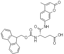 structure of CAS# 957311-37-4, (4S)-4-[[(9H-Fluoren-9-ylmethoxy)carbonyl]amino]-5-[(4-methyl-2-oxo-2H-1-benzopyran-7-yl)amino]-5-oxopentanoic acid