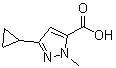 structure of CAS# 957500-07-1, 3-环丙基-1-甲基-1H-吡唑-5-羧酸