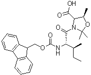 structure of CAS# 957780-52-8, (5R)-3-[(2S,3S)-2-[[芴甲氧羰基]氨基]-3-甲基-1-氧代戊基]-2,2,5-三甲基-4-恶唑烷羧酸