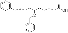 structure of CAS# 95809-78-2, 6,8-Bis(benzylthio)octanoic acid