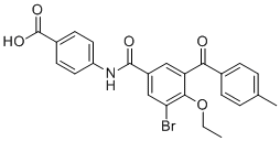 CAS # 958295-17-5, 4-[[3-Bromo-4-ethoxy-5-(4-methylbenzoyl)benzoyl]amino]benzoic acid, AGN 196996